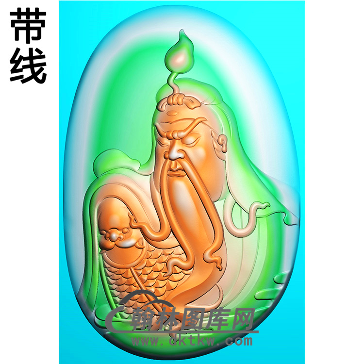 半身关公精雕图(CG-072)展示