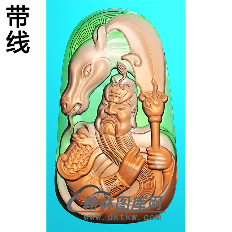 马头关公精雕图(CG-085)展示