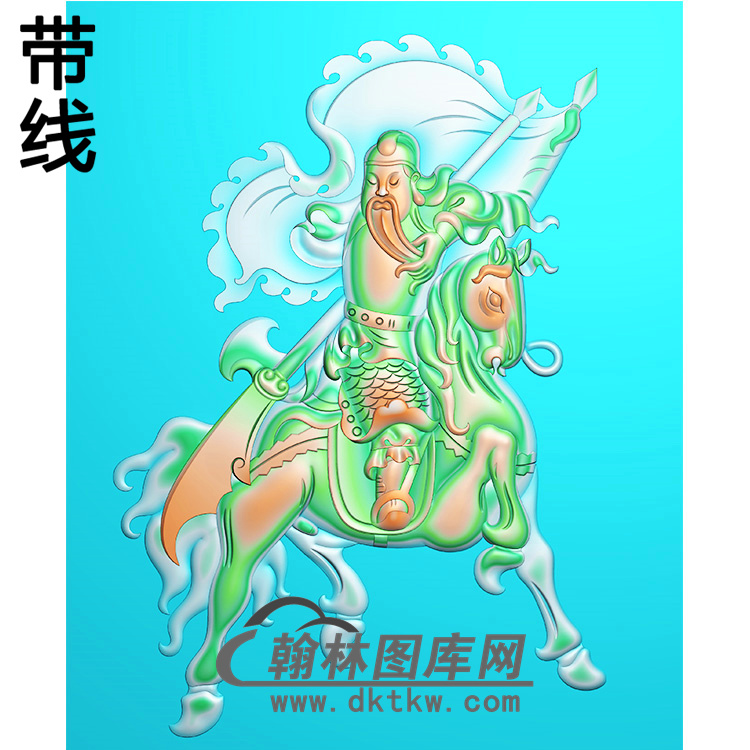 骑马关公精雕图(CG-135)展示