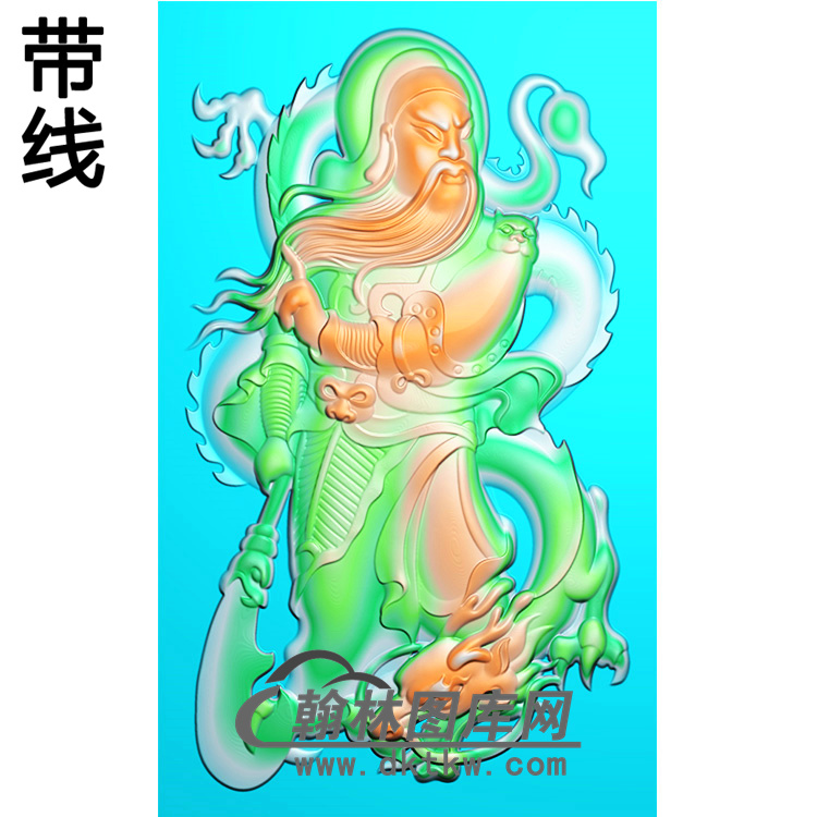 龙关公精雕图(CG-150)展示