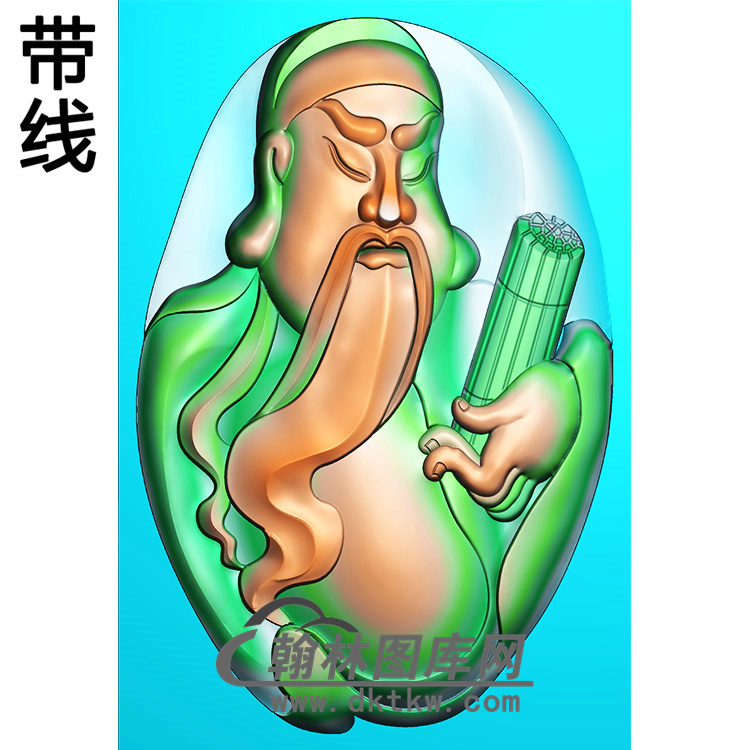 椭圆关公精雕图(CG-174)展示