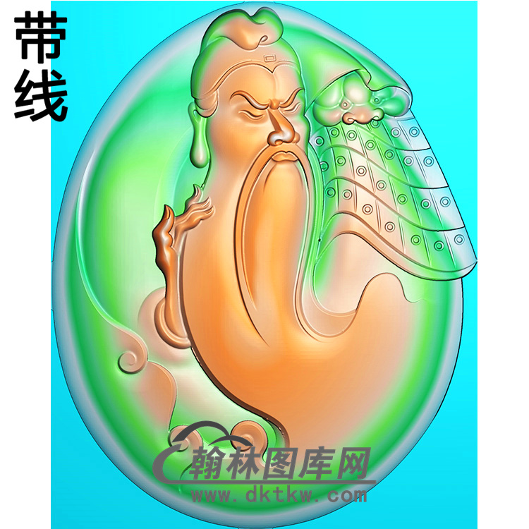 椭圆关公精雕图(CG-182)展示