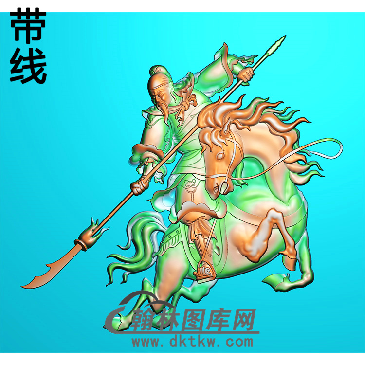 关公骑马精雕图(CG-206)展示