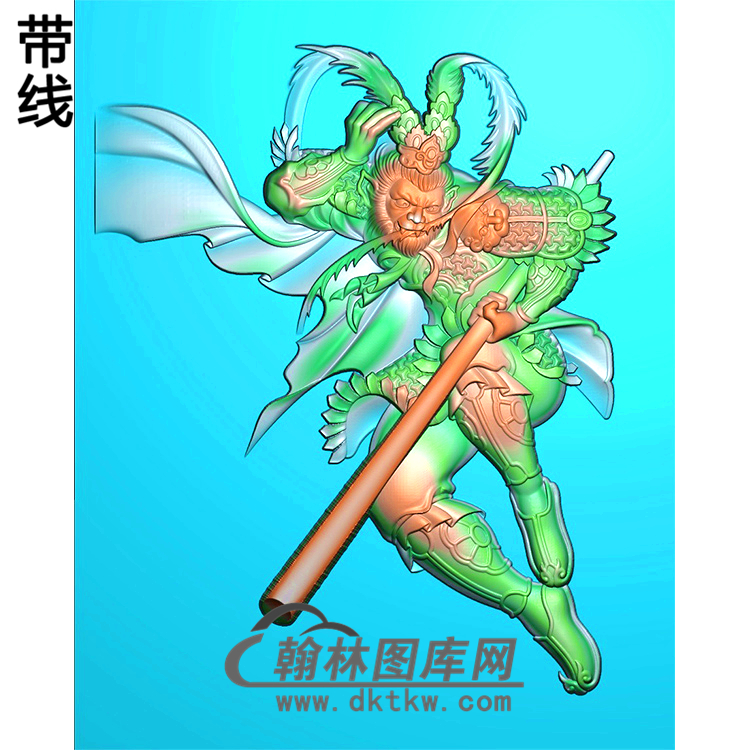 孙悟空猴子大王挂件精雕图（CS-103)展示