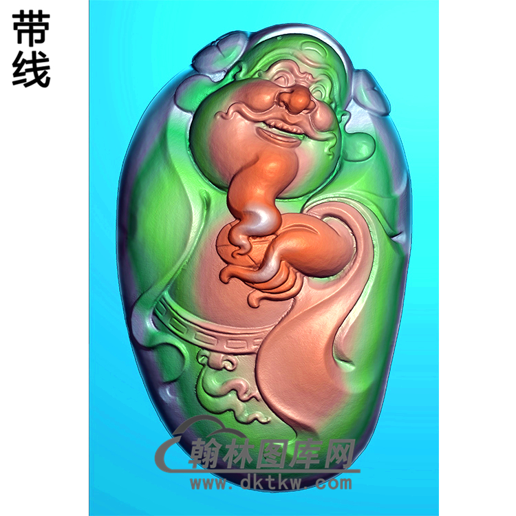 扫描随形财神浮雕图（CS-049)展示