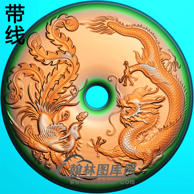 龙凤平安扣精雕图(PAK-108)展示