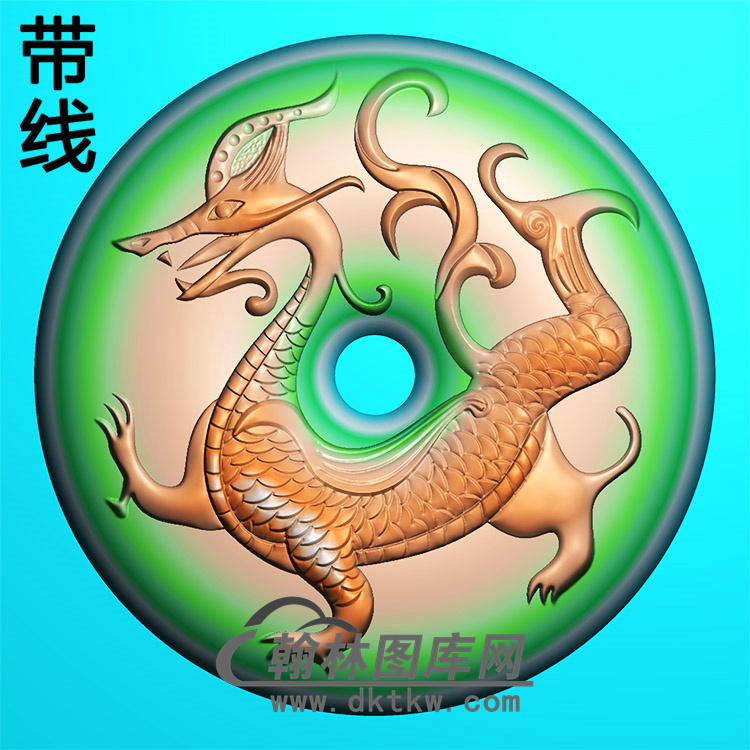 青龙平安扣精雕图(PAK-115)展示