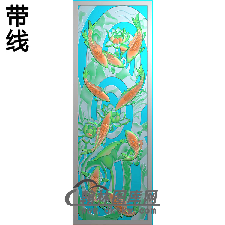 铝雕荷花鱼精雕图(TM-0003)展示