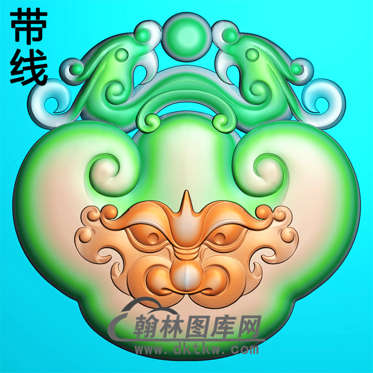 兽头挂件精雕图兽头精雕图(CMS-133))展示