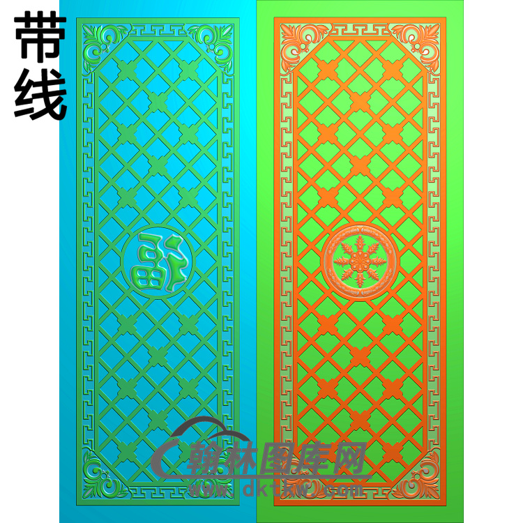铝雕福字斜格精雕图（TM-0030）展示