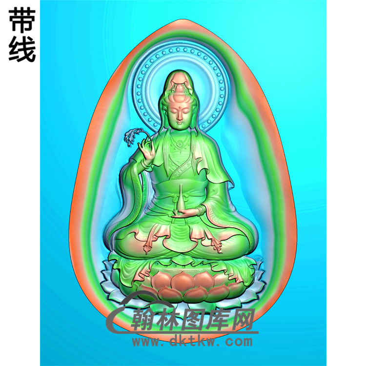 蛋形柳叶观音菩萨精品挂件精雕图（ZGY-151)展示