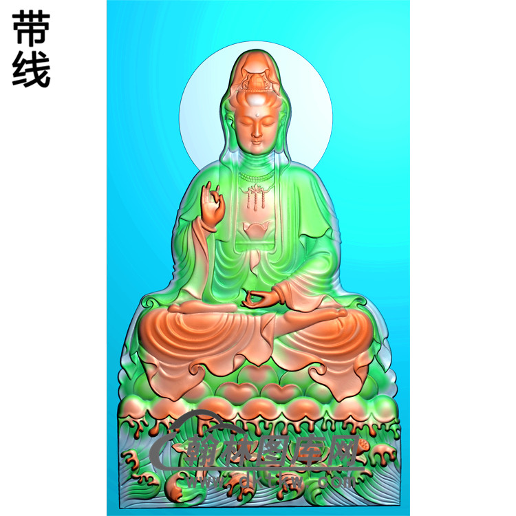 高精度观音菩萨精品挂件精雕图（ZGY-183)展示