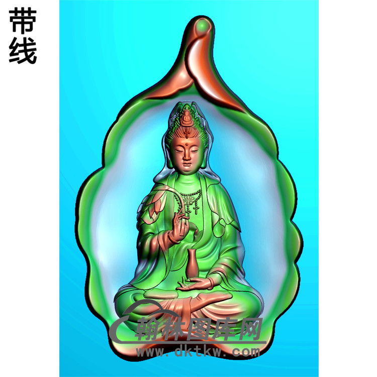 荷叶观音菩萨精品挂件精雕图（ZGY-162)展示
