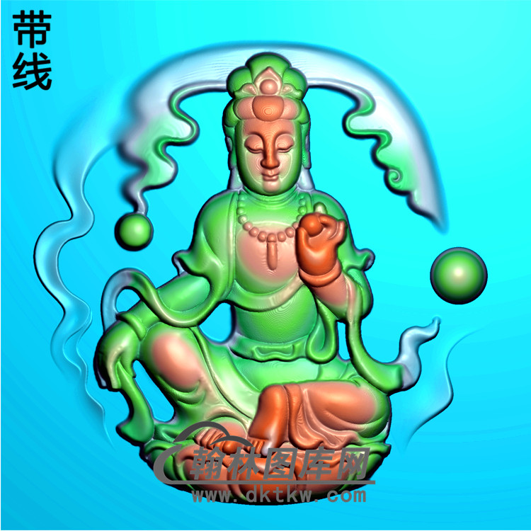 扫描观音挂件精雕图（ZGY-230)展示