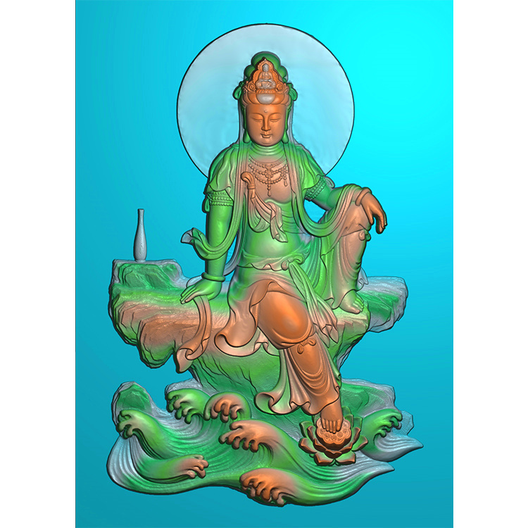 岩石观音菩萨精品挂件精雕图（ZGY-372)展示