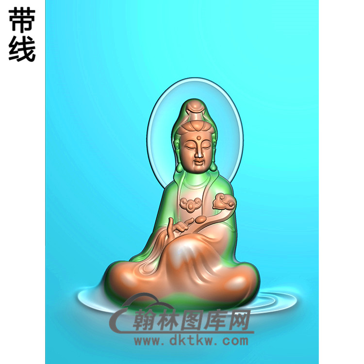 自在侧身观音菩萨精品挂件精雕图（ZGY-273)展示