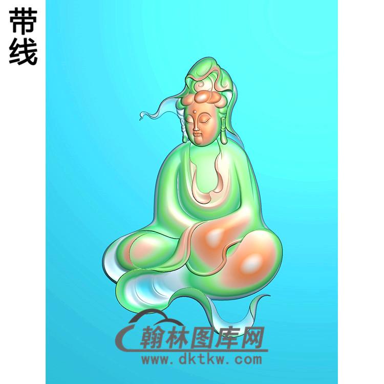 坐观音菩萨精品挂件精雕图（ZGY-274)展示