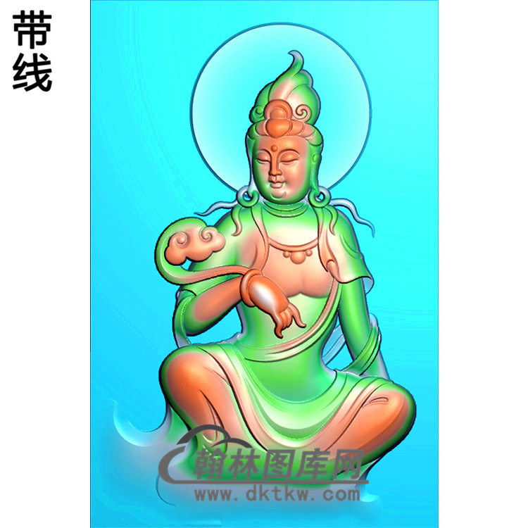 如意观音挂件精雕图（ZGY-309)展示