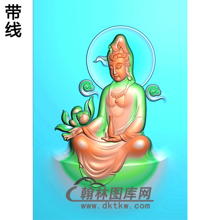 持瓶观音挂件浮雕图（ZGY-397)展示