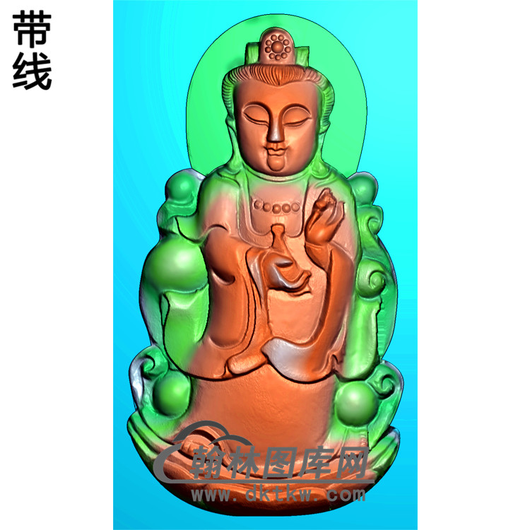 扫描观音挂件精雕图（OGY-175)展示