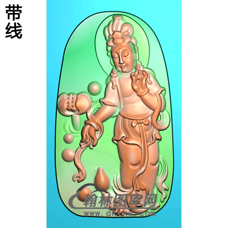 莲花观音菩萨精品挂件精雕图（OGY-206)展示