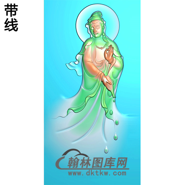 水滴站观音菩萨精品挂件精雕图（OGY-204)展示