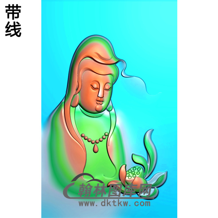 莲花观音菩萨精品挂件精雕图（BGY-216)展示
