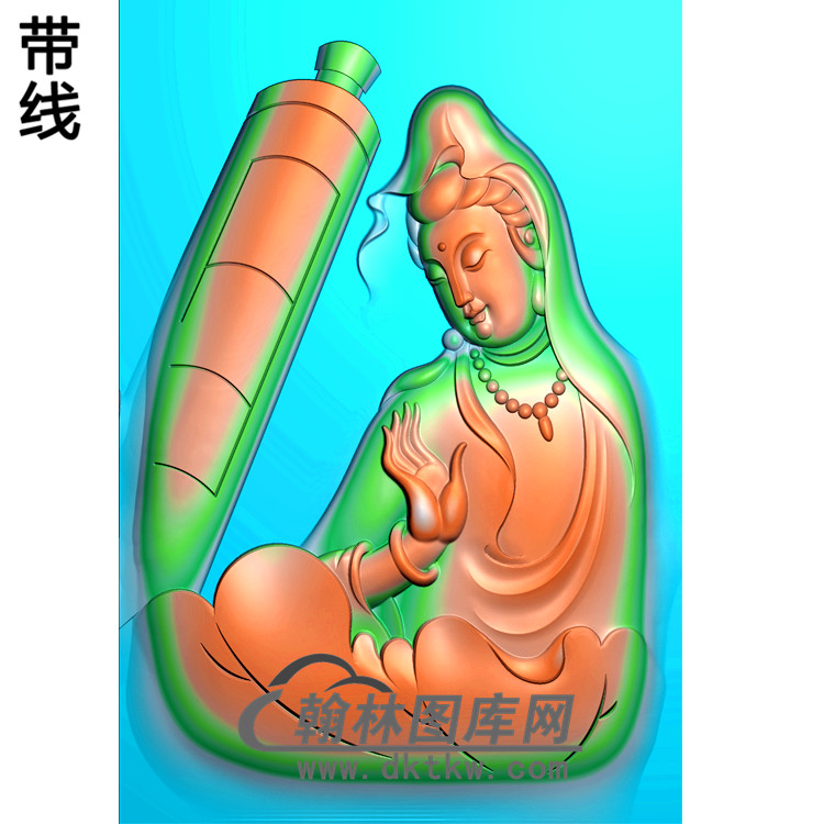 观音菩萨精品挂件精雕图（OGY-130)展示