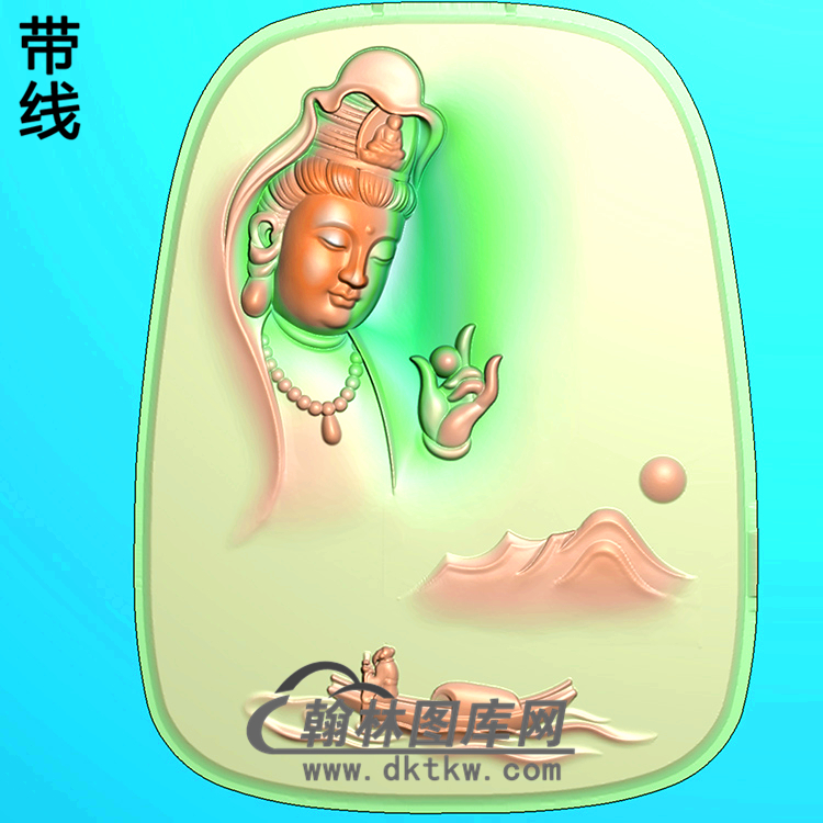 观音菩萨山水精品挂件精雕图（BGY-540)展示