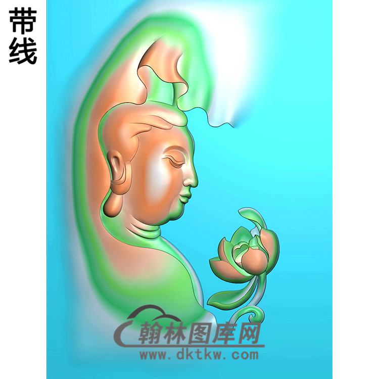 荷花观音挂件精雕图（BGY-263)展示