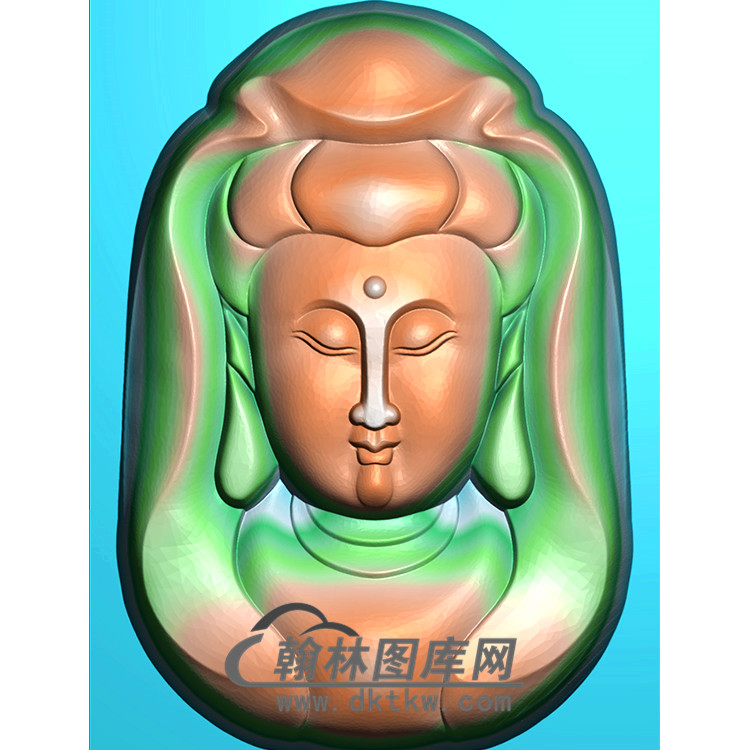 观音菩萨头像半身精品挂件精雕图（BGY-299)展示