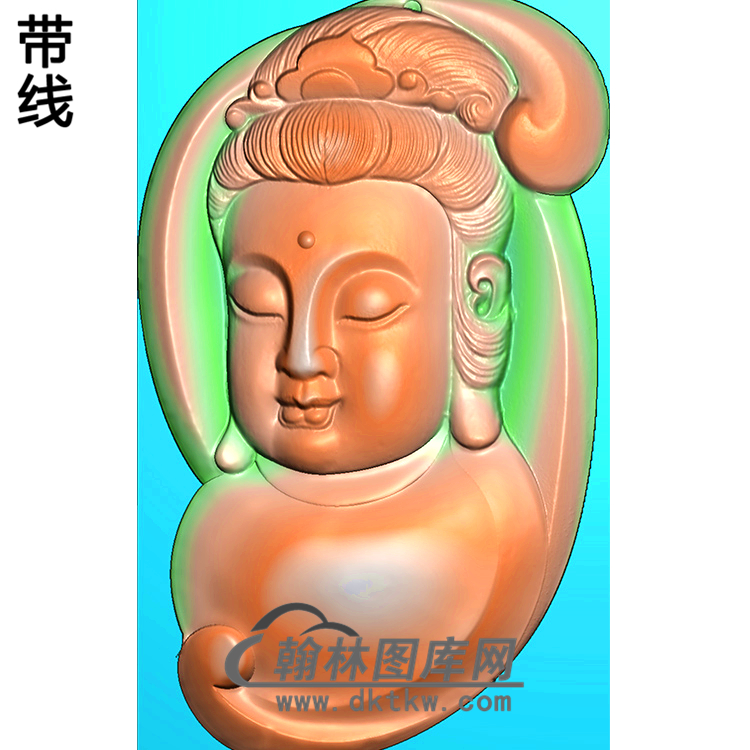 扫描观音挂件精雕图（BGY-578)展示