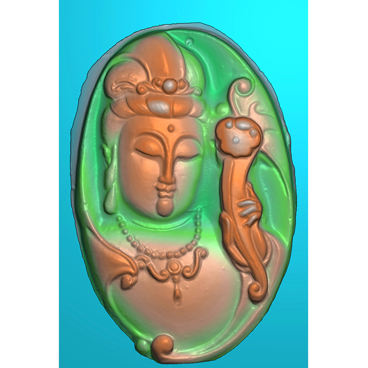 扫描观音挂件精雕图（BGY-588)展示