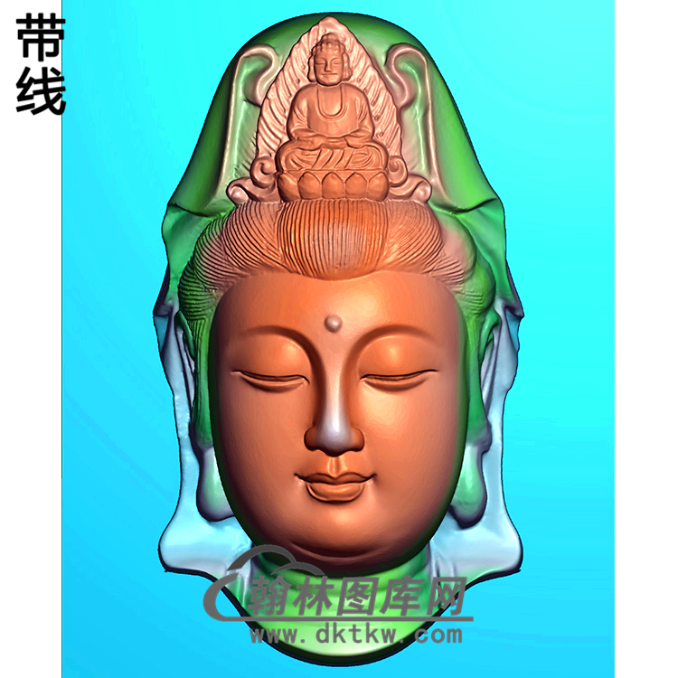 扫描观音挂件精雕图（BGY-496)展示