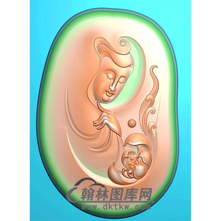 造型观音挂件精雕图（BGY-382)展示