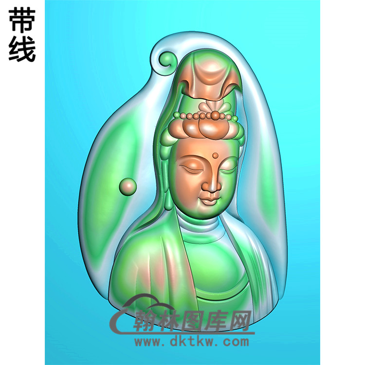 随形观音挂件精雕图（BGY-479)展示