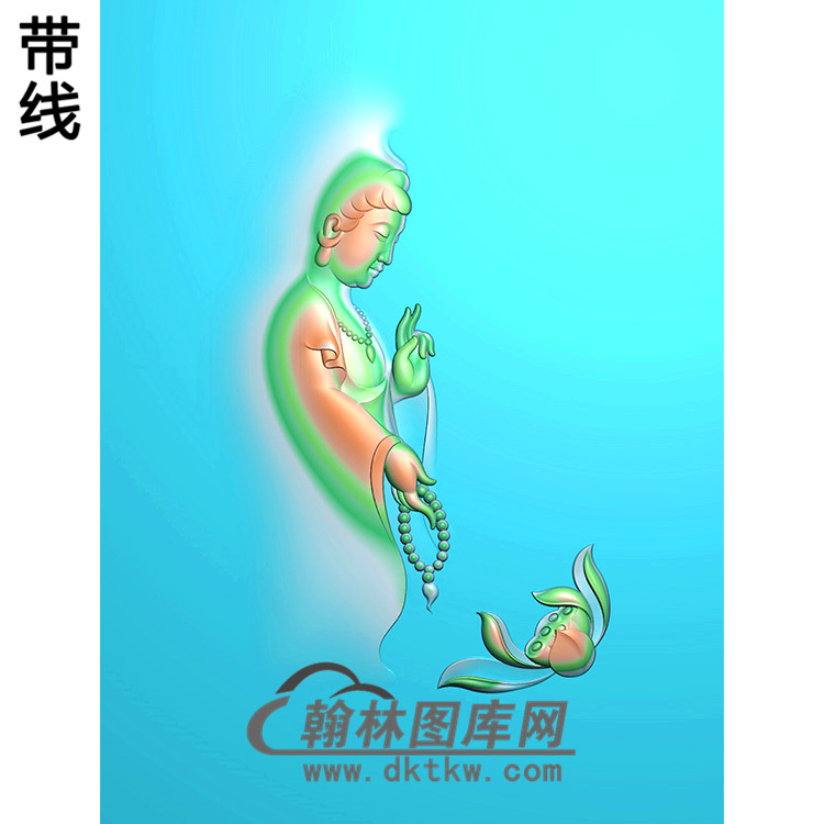 右侧莲花观音挂件精雕图（BGY-411)展示
