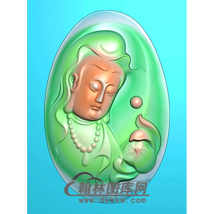 右侧莲花观音挂件精雕图（BGY-412)展示