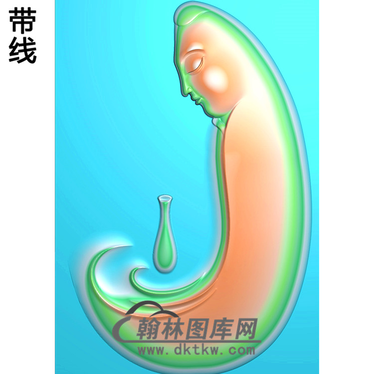 玉瓶佛像挂件精雕图（BGY-451)展示