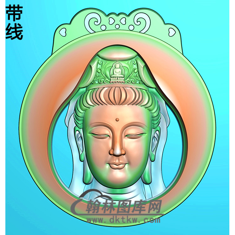 镯心观音挂件精雕图（BGY-251)展示