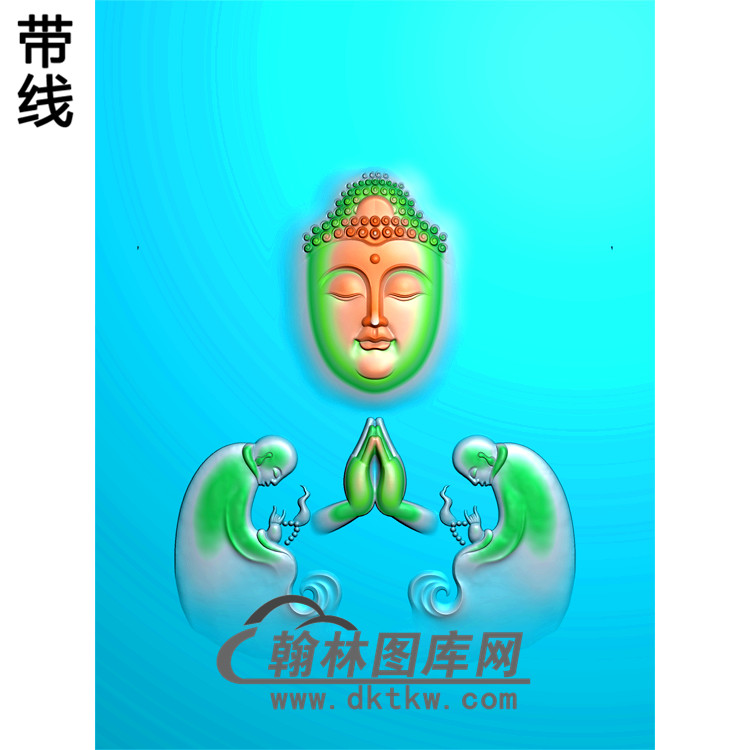 悟道菩萨头像拜佛观音挂件精雕图（BGY-169)展示
