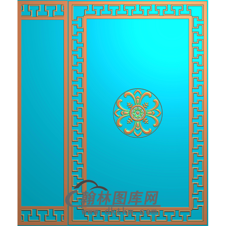 铝雕镂空洋花带框无线精雕图（TM-0100）展示