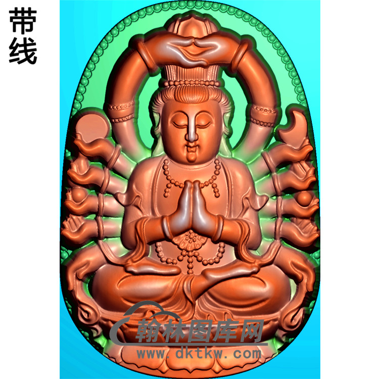 扫描千手观音精雕图（QGY-034)展示