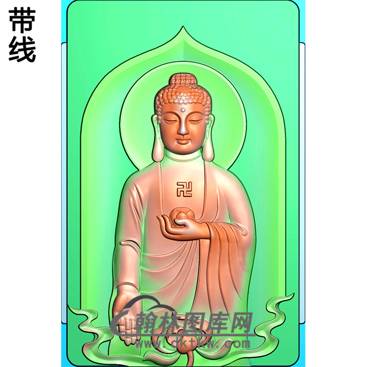 手捧莲花坐姿半身佛像精雕图（ZFX-079)展示
