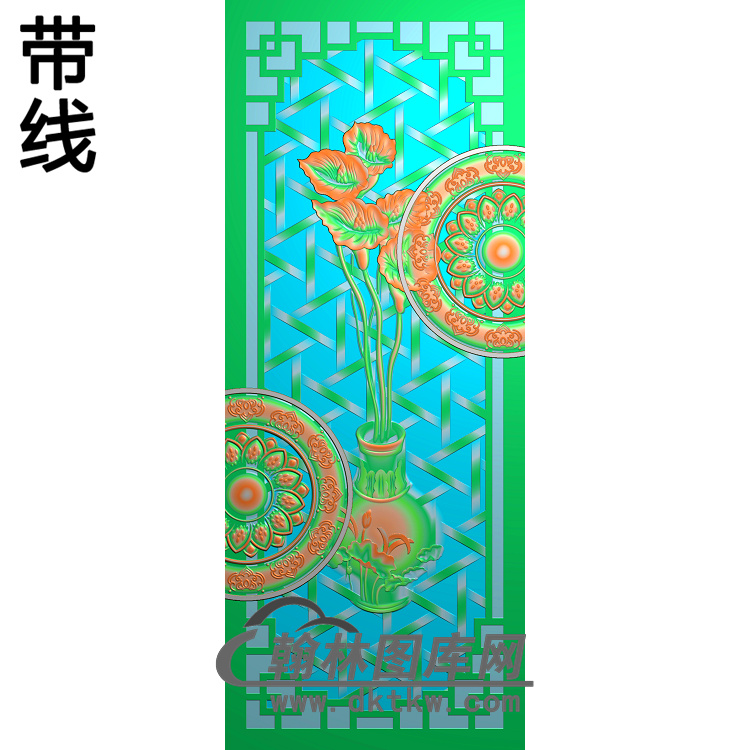 荷花蝙蝠铝雕精雕图（TM-0218）展示