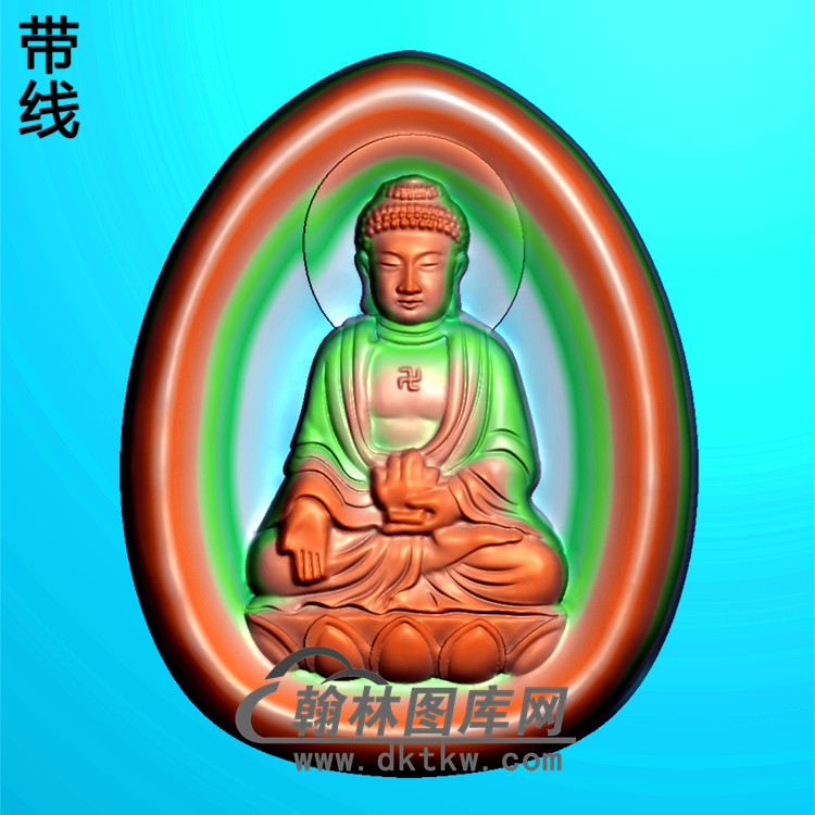 水滴框莲花坐姿佛像精雕图（ZFX-110)展示