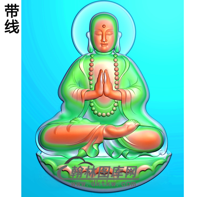 莲花坐姿佛像精雕图（ZFX-128)展示