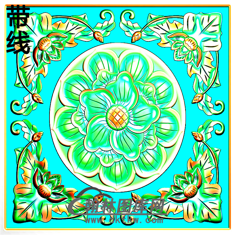 欧式方形洋花精雕图（FXH-007）展示