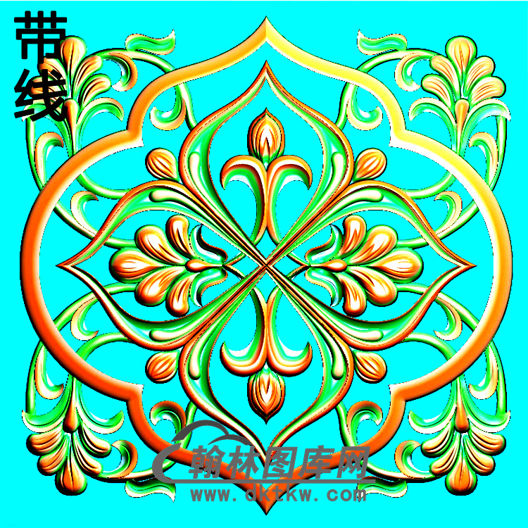 欧式方形洋花精雕图（FXH-009）展示
