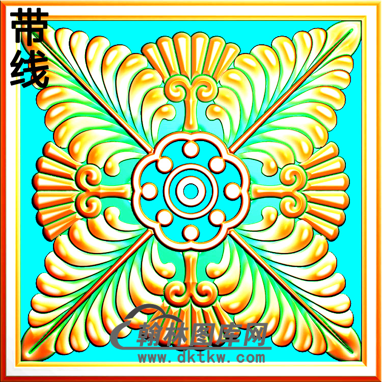 欧式方形洋花精雕图（FXH-011）展示